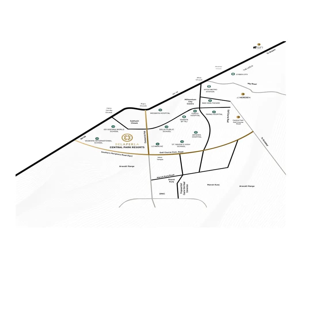 Location Map of Central Park Sector 48, Gurgaon