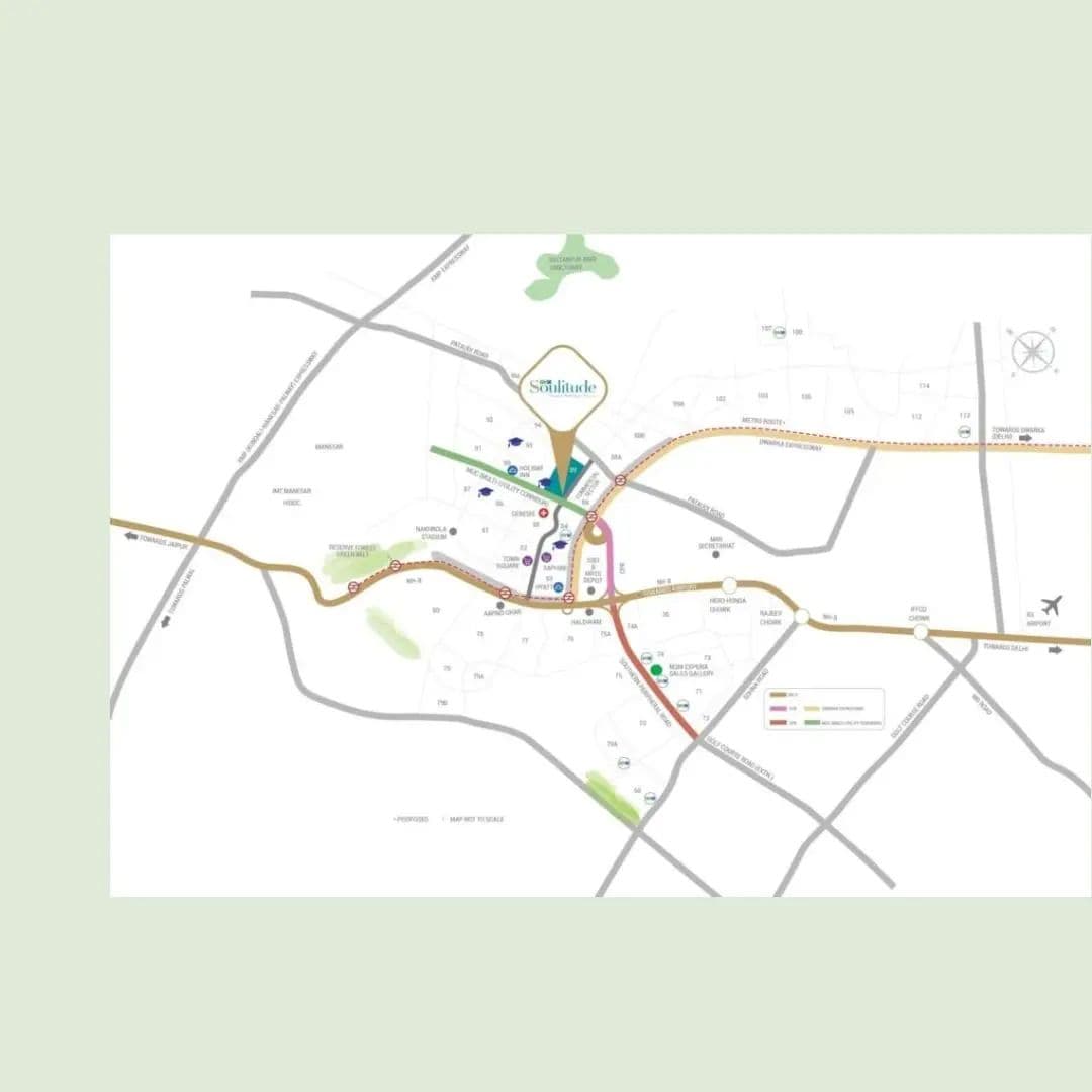 M3M Soulitude Sector 89 Gurgaon Location Map