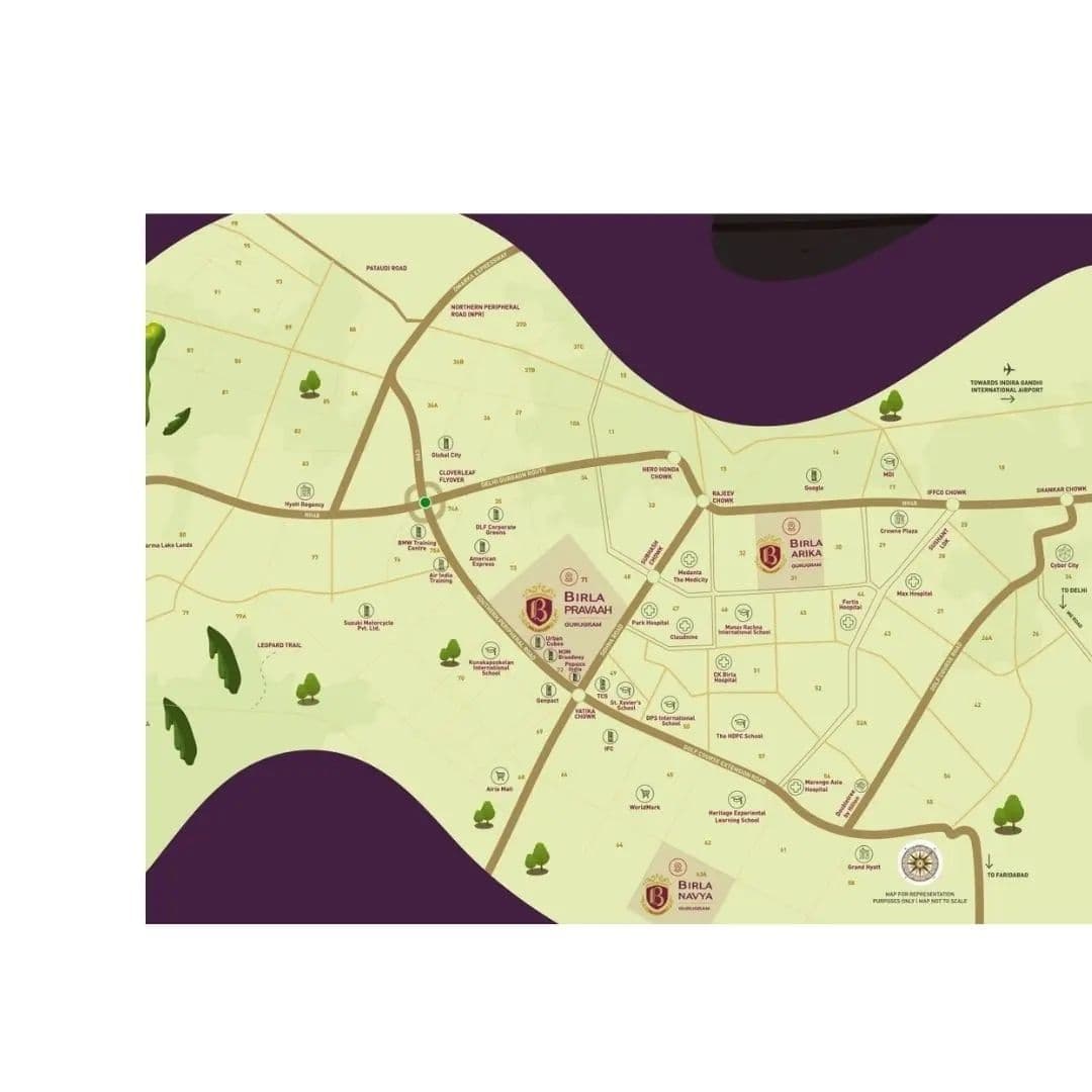 Birla Sector 71 Gurgaon Map