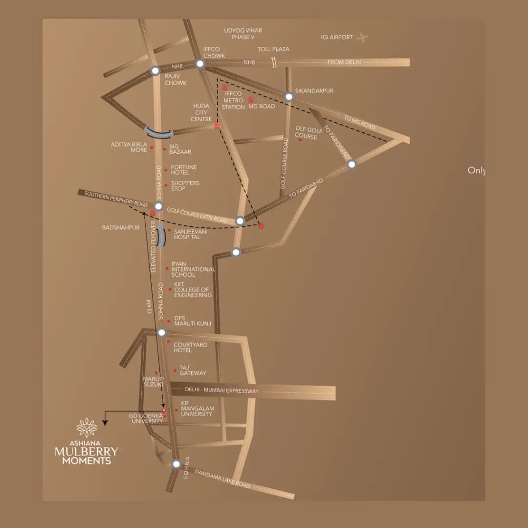 Mulberry Moments Sohna Location Map