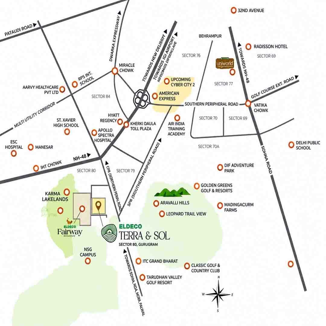 Eldeco Terra & Sol of location map