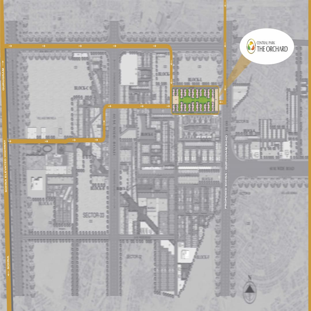 Location Map of The Orchard