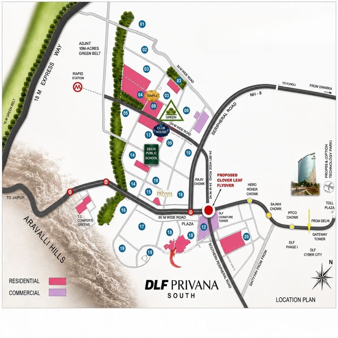 DLF Privana South Sector 77 Location map
